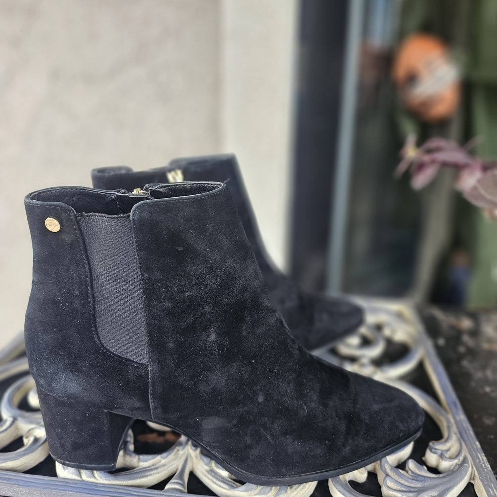 Calvin Klein Black Suede Ankle Boots